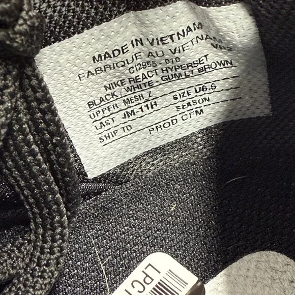 Nike React Hyperset Low Mens Volleyball Shoes Black CI2955-010 VNDS Sz 8.5 - Picture 7 of 7